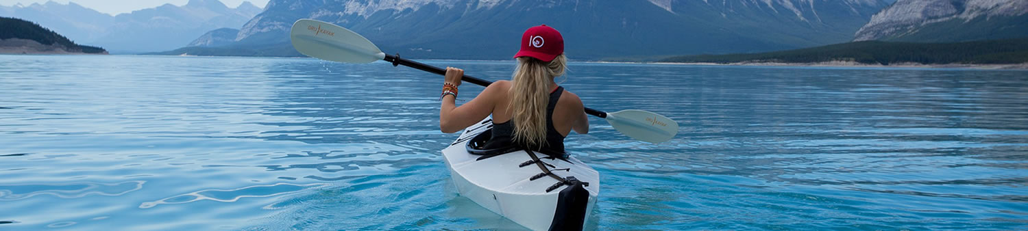 Kayaker on lake